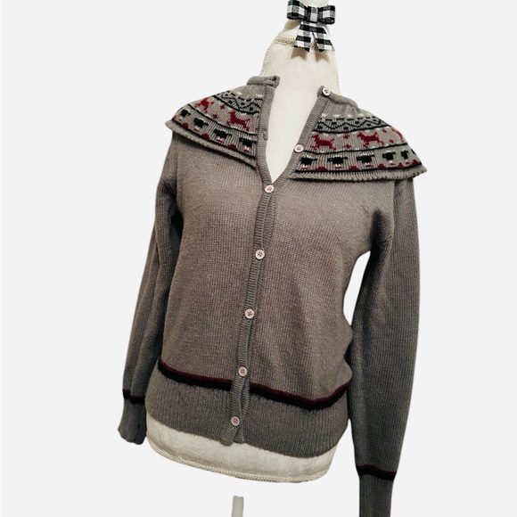 Adorable Vintage Dog Cardigan Size L - Picture 3 of 3